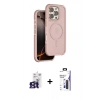 MARSİLYAN™- iPhone 16 Pro Max Kılıf Çekirdek Minimal Prime - Siyah Bilvis 3X AR Hayalet Cam Ekran Koruyucu + Bilvis Titan Kamera Lens - TMGI