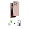 MARSİLYAN™- iPhone 16 Pro Max Kılıf Çekirdek Minimal Prime - Siyah Bilvis 3X AR Hayalet Cam Ekran Koruyucu + Raze Metal Kamera Lens - BZ
