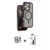 MARSİLYAN™- iPhone 16 Pro Max Kılıf Çekirdek Minimal Prime - Siyah Bilvis 3X AR Hayalet Cam Ekran Koruyucu + Pers Alüminyum Kamera Lens - GI