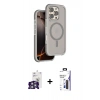 MARSİLYAN™- iPhone 16 Pro Max Kılıf Çekirdek Minimal Prime - Siyah Bilvis 3X AR Hayalet Cam Ekran Koruyucu + Bilvis Titan Kamera Lens - GS