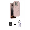 MARSİLYAN™- iPhone 16 Pro Max Kılıf Çekirdek Minimal Prime - Siyah Bilvis 3X AR Hayalet Cam Ekran Koruyucu + PVD Metal Kamera Lens - SH