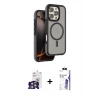 MARSİLYAN™- iPhone 16 Pro Max Kılıf Çekirdek Minimal Prime - Siyah Bilvis 3X AR HD Cam Ekran Koruyucu + Bilvis Titan Kamera Lens - GS