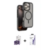 MARSİLYAN™- iPhone 16 Pro Max Kılıf Çekirdek Minimal Prime - Siyah Bilvis 3X AR HD Cam Ekran Koruyucu + Bilvis Titan Kamera Lens - SH