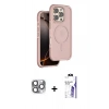 MARSİLYAN™- iPhone 16 Pro Max Kılıf Çekirdek Minimal Prime - Siyah Bilvis 3X AR HD Cam Ekran Koruyucu + Pers Alüminyum Kamera Lens - GI