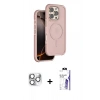MARSİLYAN™- iPhone 16 Pro Max Kılıf Çekirdek Minimal Prime - Siyah Bilvis 3X AR HD Cam Ekran Koruyucu + Pers Alüminyum Kamera Lens - GS