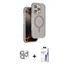 MARSİLYAN™- iPhone 16 Pro Max Kılıf Çekirdek Minimal Prime - Siyah Bilvis 3X AR HD Cam Ekran Koruyucu + Pers Alüminyum Kamera Lens - GS