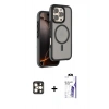 MARSİLYAN™- iPhone 16 Pro Max Kılıf Çekirdek Minimal Prime - Siyah Bilvis 3X AR HD Cam Ekran Koruyucu + PVD Metal Kamera Lens - GD