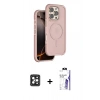 MARSİLYAN™- iPhone 16 Pro Max Kılıf Çekirdek Minimal Prime - Siyah Bilvis 3X AR HD Cam Ekran Koruyucu + PVD Metal Kamera Lens - SH