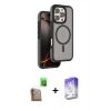MARSİLYAN™- iPhone 16 Pro Max Kılıf Çekirdek Minimal Prime - Siyah Bilvis 5in1 3D Magic Cam Ekran Koruyucu + Raze Metal Kamera Lens - CLTM