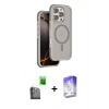 MARSİLYAN™- iPhone 16 Pro Max Kılıf Çekirdek Minimal Prime - Siyah Bilvis 5in1 3D Magic Cam Ekran Koruyucu + Raze Metal Kamera Lens - SH