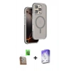 MARSİLYAN™- iPhone 16 Pro Max Kılıf Çekirdek Minimal Prime - Siyah Bilvis 5in1 3D Magic Cam Ekran Koruyucu + Raze Metal Kamera Lens - CLTM