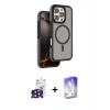 MARSİLYAN™- iPhone 16 Pro Max Kılıf Çekirdek Minimal Prime - Siyah Bilvis 5in1 3D Magic Cam Ekran Koruyucu + Bilvis Titan Kamera Lens - SH