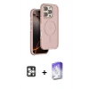 MARSİLYAN™- iPhone 16 Pro Max Kılıf Çekirdek Minimal Prime - Siyah Bilvis 5in1 3D Magic Cam Ekran Koruyucu + PVD Metal Kamera Lens - GS