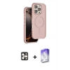 MARSİLYAN™- iPhone 16 Pro Max Kılıf Çekirdek Minimal Prime - Siyah Bilvis 5in1 3D Magic Cam Ekran Koruyucu + Gold PVD Metal Kamera Lens