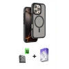 MARSİLYAN™- iPhone 16 Pro Max Kılıf Çekirdek Minimal Prime - Siyah Bilvis 5in1 3D Magic Cam Ekran Koruyucu + Raze Metal Kamera Lens - SH