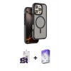 MARSİLYAN™- iPhone 16 Pro Max Kılıf Çekirdek Minimal Prime - Siyah Bilvis 5in1 3D Magic Cam Ekran Koruyucu + Bilvis Titan Kamera Lens - GS