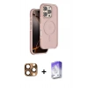 MARSİLYAN™- iPhone 16 Pro Max Kılıf Çekirdek Minimal Prime - Siyah Bilvis 5in1 3D Magic Cam Ekran Koruyucu + Pers Alüminyum Kamera Lens - CLTM