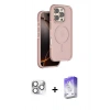 MARSİLYAN™- iPhone 16 Pro Max Kılıf Çekirdek Minimal Prime - Siyah Bilvis 5in1 3D Magic Cam Ekran Koruyucu + Pers Alüminyum Kamera Lens - GS
