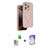 MARSİLYAN™- iPhone 16 Pro Max Kılıf Çekirdek Minimal Prime - Siyah Bilvis 5in1 3D Magic Cam Ekran Koruyucu + Raze Metal Kamera Lens - NLGY