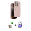 MARSİLYAN™- iPhone 16 Pro Max Kılıf Çekirdek Minimal Prime - Siyah Bilvis 5in1 5D Magic Hayalet Cam Ekran Koruyucu + Raze Metal Kamera Lens - CLTM