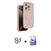MARSİLYAN™- iPhone 16 Pro Max Kılıf Çekirdek Minimal Prime - Siyah Bilvis 5in1 5D Magic Hayalet Cam Ekran Koruyucu + Pers Alüminyum Kamera Lens - GS