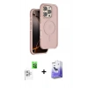 MARSİLYAN™- iPhone 16 Pro Max Kılıf Çekirdek Minimal Prime - Siyah Bilvis 5in1 5D Magic Hayalet Cam Ekran Koruyucu + Raze Metal Kamera Lens - BZ