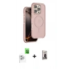 MARSİLYAN™- iPhone 16 Pro Max Kılıf Çekirdek Minimal Prime - Siyah Bilvis Hayalet Cam Ekran Koruyucu + Raze Metal Kamera Lens - BZ