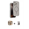 MARSİLYAN™- iPhone 16 Pro Max Kılıf Çekirdek Minimal Prime - Siyah Bilvis Hayalet Cam Ekran Koruyucu + Pers Alüminyum Kamera Lens - CLTM