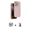 MARSİLYAN™- iPhone 16 Pro Max Kılıf Çekirdek Minimal Prime - Siyah Bilvis Hayalet Cam Ekran Koruyucu + Pers Alüminyum Kamera Lens - GI