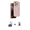 MARSİLYAN™- iPhone 16 Pro Max Kılıf Çekirdek Minimal Prime - Siyah Bilvis Hayalet Cam Ekran Koruyucu + Bilvis Titan Kamera Lens - GS