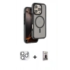 MARSİLYAN™- iPhone 16 Pro Max Kılıf Çekirdek Minimal Prime - Siyah Bilvis Hayalet Cam Ekran Koruyucu + Pers Alüminyum Kamera Lens - GS