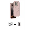 MARSİLYAN™- iPhone 16 Pro Max Kılıf Çekirdek Minimal Prime - Siyah Bilvis Hayalet Cam Ekran Koruyucu + Pers Alüminyum Kamera Lens - GS