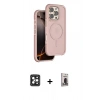 MARSİLYAN™- iPhone 16 Pro Max Kılıf Çekirdek Minimal Prime - Siyah Bilvis Hayalet Cam Ekran Koruyucu + PVD Metal Kamera Lens - SH