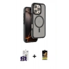 MARSİLYAN™- iPhone 16 Pro Max Kılıf Çekirdek Minimal Prime - Siyah Buffer Cam Ekran Koruyucu + Bilvis Titan Kamera Lens - TMGI