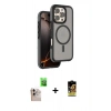 MARSİLYAN™- iPhone 16 Pro Max Kılıf Çekirdek Minimal Prime - Siyah Buffer Cam Ekran Koruyucu + Raze Metal Kamera Lens - NLGY
