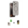 MARSİLYAN™- iPhone 16 Pro Max Kılıf Çekirdek Minimal Prime - Siyah Buffer Cam Ekran Koruyucu + Raze Metal Kamera Lens - NLGY