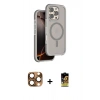MARSİLYAN™- iPhone 16 Pro Max Kılıf Çekirdek Minimal Prime - Siyah Buffer Cam Ekran Koruyucu + Pers Alüminyum Kamera Lens - CLTM