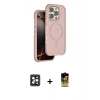 MARSİLYAN™- iPhone 16 Pro Max Kılıf Çekirdek Minimal Prime - Siyah Buffer Cam Ekran Koruyucu + PVD Metal Kamera Lens - SH