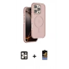 MARSİLYAN™- iPhone 16 Pro Max Kılıf Çekirdek Minimal Prime - Siyah Buffer Hayalet Cam Ekran Koruyucu + PVD Metal Kamera Lens - GD