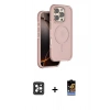 MARSİLYAN™- iPhone 16 Pro Max Kılıf Çekirdek Minimal Prime - Siyah Buffer Hayalet Cam Ekran Koruyucu + PVD Metal Kamera Lens - SH