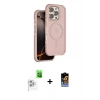 MARSİLYAN™- iPhone 16 Pro Max Kılıf Çekirdek Minimal Prime - Siyah Buffer Hayalet Cam Ekran Koruyucu + Raze Metal Kamera Lens - BZ