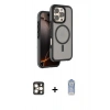 MARSİLYAN™- iPhone 16 Pro Max Kılıf Çekirdek Minimal Prime - Siyah Joko Magic 5D Cam + PVD Metal Kamera Lens - GD