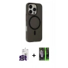 MARSİLYAN™- iPhone 16 Pro Max Kılıf Çekirdek Modern Prime - Şeffaf 360 Full Body Arka Koruyucu + Bilvis Titan Kamera Lens - SH