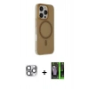 MARSİLYAN™- iPhone 16 Pro Max Kılıf Çekirdek Modern Prime - Şeffaf 360 Full Body Arka Koruyucu + Pers Alüminyum Kamera Lens - GI