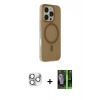 MARSİLYAN™- iPhone 16 Pro Max Kılıf Çekirdek Modern Prime - Şeffaf 360 Full Body Arka Koruyucu + Pers Alüminyum Kamera Lens - GS