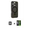 MARSİLYAN™- iPhone 16 Pro Max Kılıf Çekirdek Modern Prime - Şeffaf 360 Full Body Arka Koruyucu + PVD Metal Kamera Lens - SH