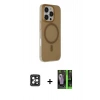 MARSİLYAN™- iPhone 16 Pro Max Kılıf Çekirdek Modern Prime - Şeffaf 360 Full Body Arka Koruyucu + PVD Metal Kamera Lens - SH