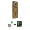 MARSİLYAN™- iPhone 16 Pro Max Kılıf Çekirdek Modern Prime - Şeffaf 360 Full Body Arka Koruyucu + Raze Metal Kamera Lens - CLTM