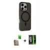MARSİLYAN™- iPhone 16 Pro Max Kılıf Çekirdek Modern Prime - Şeffaf 360 Full Body Arka Koruyucu + Raze Metal Kamera Lens - CLTM