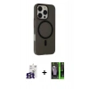MARSİLYAN™- iPhone 16 Pro Max Kılıf Çekirdek Modern Prime - Şeffaf 360 Full Body Arka Koruyucu + Bilvis Titan Kamera Lens - TMGI
